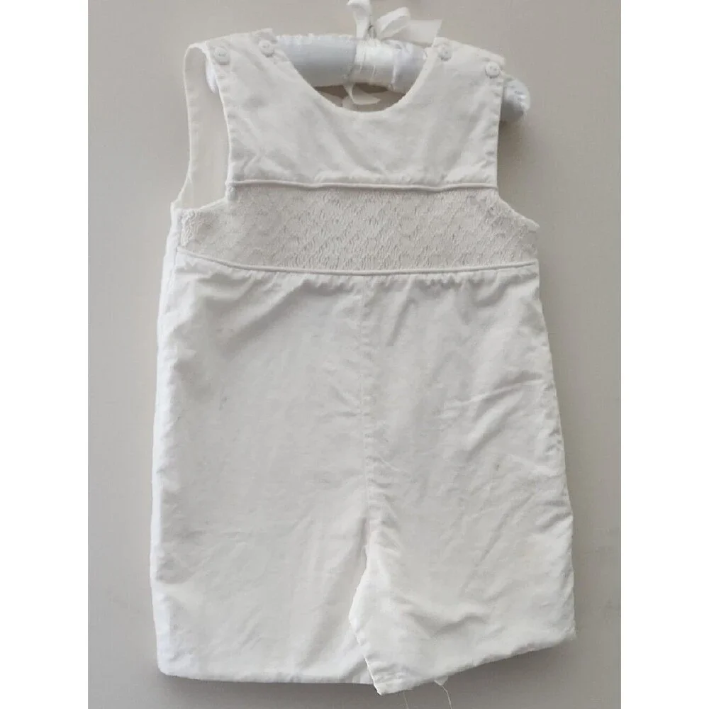 VTG Strasburg Children 18M Smocked Christening Romper & Bib Heirloom Set